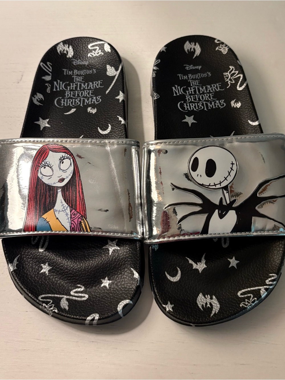 Disney Ground up Nightmare Before Christmas Kids' Slide Sandal Jack Sally Size 6